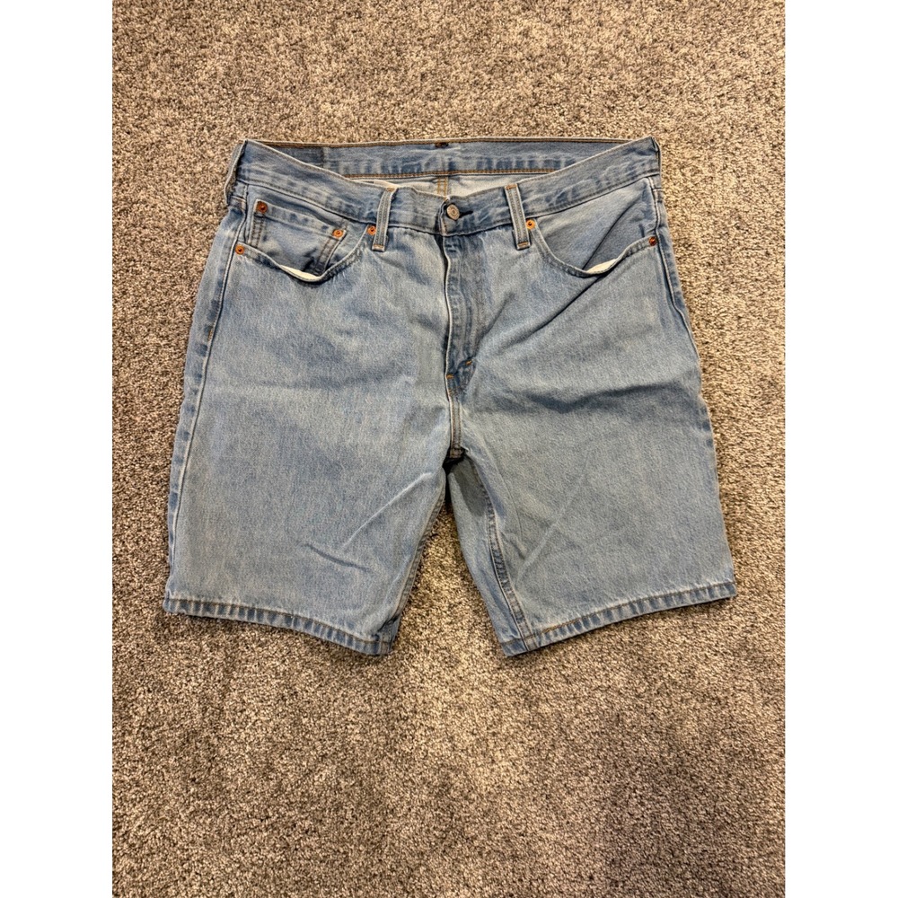Levis 405 Shorts Mens 36x10 Blue Light‎ Wash Denim Classic Fit Cotton Casual